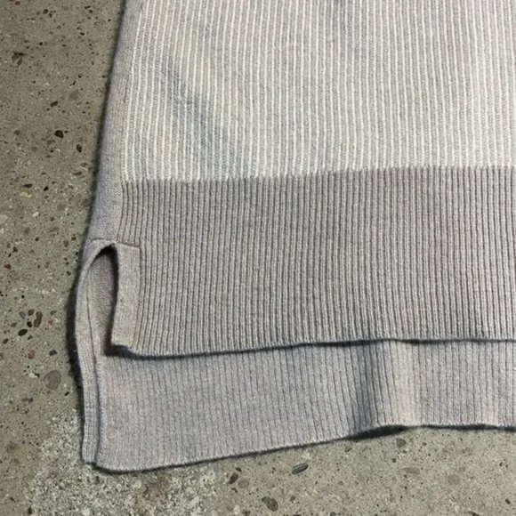 DUFFY Agate and Ice White Two-Tone Ribbed Cashmere Top - Picture 4 of 8